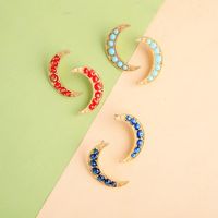 Womens Moon Colorful Rhinestone Fashion Alloy Earrings Qd190419118366 main image 3