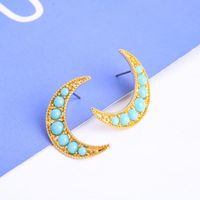 Womens Moon Colorful Rhinestone Fashion Alloy Earrings Qd190419118366 main image 5