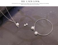 Europäische Und Amerikanische Mode Luxus Perle Strass Legierung Kurze Schlüsselbein Halskette Boutique Dreiteilige Set Schmuck Großhandel main image 4