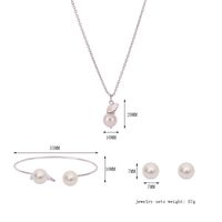 Europäische Und Amerikanische Mode Luxus Perle Strass Legierung Kurze Schlüsselbein Halskette Boutique Dreiteilige Set Schmuck Großhandel main image 6