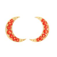 Womens Moon Colorful Rhinestone Fashion Alloy Earrings Qd190419118366 sku image 1