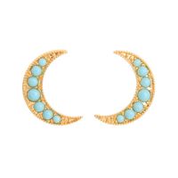 Womens Moon Colorful Rhinestone Fashion Alloy Earrings Qd190419118366 sku image 2