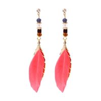 Feather Feathers Temperament Simple Earrings Qd190419118379 sku image 1