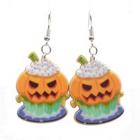 Estilo De Pareja  Hombre  Calabaza De Halloween Para Mujer  Sombrero  Acrílico De Murciélago Aretes Yl190422118625 main image 4