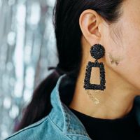Han Zhi Shang Europäische Und Amerikanische Grenz Überschreitende Neue Ohrringe Kreative Übertriebene Persönlichkeit Punk Stil Geometrische Farbige Ohrringe Frauen main image 2