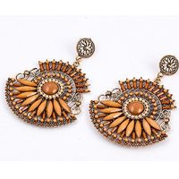 Womens Floral Plating Alloy Fashion Personality Retro Earrings Pj190422118688 main image 7