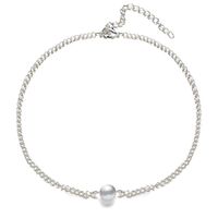 Neue Halskette Retro Einfache Einzelne Künstliche Perle Einlagige Halskette Halskette Schmuck Frauen main image 3