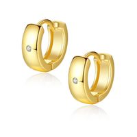 Womens Geometric Copper Inlay Zircons Round Earrings Tm190423118861 main image 1