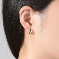 Womens Geometric Copper Inlay Zircons Round Earrings Tm190423118861 main image 5