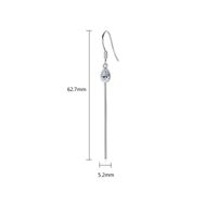 Womens Drop-shaped Electroplated Copper Inlay Zircons Simple Long Drop-shaped Female Earrings Tm190423118869 main image 4