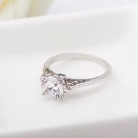 Jinse Fünf-gesetz-ring Kupfer Eingelegter 3a Zirkon Einfacher Einzel Diamant Verlobung Sring Koreanische Mode Ring main image 4
