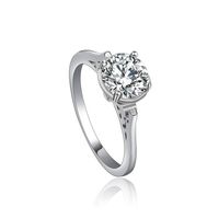 Jinse Fünf-gesetz-ring Kupfer Eingelegter 3a Zirkon Einfacher Einzel Diamant Verlobung Sring Koreanische Mode Ring sku image 1