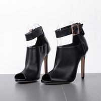 Metal Buckle High Heel Fish Mouth Cool Boots Hollow Women S Shoes So190424119040 main image 6
