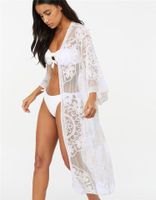 Women's Fashion Sweet Embroidery Hollow Out Long Sleeve Solid Color Swimming main image 5