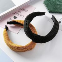 Einfache Koreanische Version Von Einfarbigen Gestrickten Knoten, Breite Krempe, Retro-stirnband, Vielseitiges Temperament, Haarband, Haarschmuck main image 3