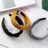 Einfache Koreanische Version Von Einfarbigen Gestrickten Knoten, Breite Krempe, Retro-stirnband, Vielseitiges Temperament, Haarband, Haarschmuck main image 5