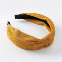 Einfache Koreanische Version Von Einfarbigen Gestrickten Knoten, Breite Krempe, Retro-stirnband, Vielseitiges Temperament, Haarband, Haarschmuck main image 7