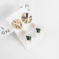 Japanische Und Koreanische Neue Blumen Ohrringe, Transparentes Acryl Mit Perlen Ohrringen, Lange Ohrringe Aus Unregelmäßiger Legierung main image 1