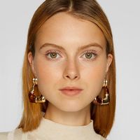 2019 Europäische Und Amerikanische Neue Übertriebene Legierung Ohrringe Geometrische Tropföl-spleiss Ohrringe Weibliche Retro-bohemian-ohrringe main image 3