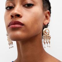 2021 Frühling Neue Böhmische Ohrringe Weibliche Retro-palast Stil Legierung Nachahmung Perlen Ohrringe Ear Rings main image 1