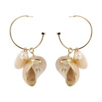 2019 Europäische Und Amerikanische Sommer Neue Muschel Ohrringe Weibliche Kreative Persönlichkeit Vergoldete Rand Perle Conch Ohrringe Ohrringe main image 6