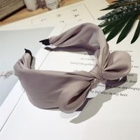 Koreanische Neue Qualität Kopf Bedeckung, Einfache Einfarbige Wicklung, Mitte Geknotete Kaninchen Ohren, Bowknot, Breites Stirnband, Gepresigtes Haar sku image 4