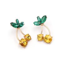 Womens Cherry Rhinestone Alloy Earrings Jj190429119672 main image 3