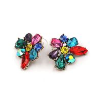 Womens Floral Rhinestone Metal Earrings Jj190429119700 main image 4