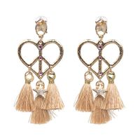 Womens Heart Fringe Tassel Heart-shaped Earrings Jj190429119715 main image 2