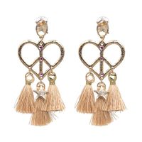 Womens Heart Fringe Tassel Heart-shaped Earrings Jj190429119715 main image 8