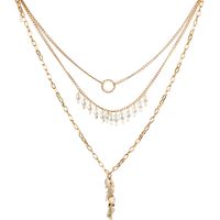 Europäische Und Amerikanische Grenz Überschreitende Drei Schicht Ige Perlenkette Imitat Damen Anhänger Zubehör Gold Chain Pendants main image 1