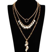 Womens Teardrop-shaped Electroplated Aluminum Chain Necklaces Ct190429119725 main image 3