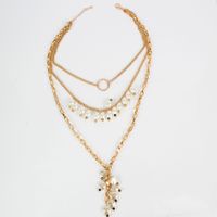 Europäische Und Amerikanische Grenz Überschreitende Drei Schicht Ige Perlenkette Imitat Damen Anhänger Zubehör Gold Chain Pendants main image 5