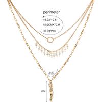 Europäische Und Amerikanische Grenz Überschreitende Drei Schicht Ige Perlenkette Imitat Damen Anhänger Zubehör Gold Chain Pendants main image 6