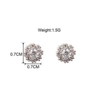 Style Coréen 925 Boucles D'oreille En Argent Simple Gracieux Zircon Cubique Zircone Fleur Stud Boucles D'oreilles main image 4