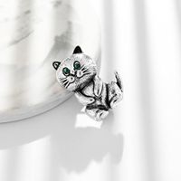 Koreanische Mode Persönlichkeit Cartoon Katze Brosche All-match Retro Tier Legierung Diamant Anzug Bekleidungs Zubehör main image 3