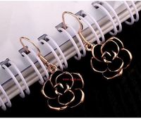 Cadeau Du Jour De Valentine Coréenne Mode Noir Rose Crochet D'oreille Boucles D'oreilles Tempérament Sauvage Banlieue Boucles D'oreilles 85636 main image 4