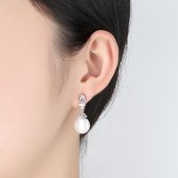 Jinse White Begonia Süßwasser Perle 12mm Zirkon Ohrringe Koreanische Mode Ohrringe Geschenk Frauen main image 4