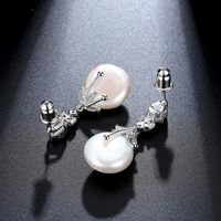 Jinse White Begonia Süßwasser Perle 12mm Zirkon Ohrringe Koreanische Mode Ohrringe Geschenk Frauen main image 6