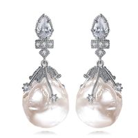 Jinse White Begonia Süßwasser Perle 12mm Zirkon Ohrringe Koreanische Mode Ohrringe Geschenk Frauen main image 7