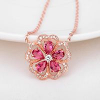 Jinse Miel Bégonia Huit Coeurs Et Huit Flèches Petit Rond Zircon Coréenne Collier De Mode Féminine Usine En Gros main image 3