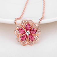 Womens Floral Electroplated Copper Inlay Zircons Necklaces Tm190429119887 main image 3