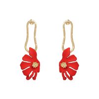 Womens Leaf Painted Alloy Retro Minimalism Earrings Jj190429119665 sku image 1