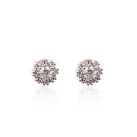 Womens Round Copper  Temperament Simple Flower 925 Sterling Alloy Earrings Ct190429119735 sku image 1