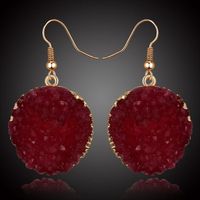 Womens Round Plastic  Resin Imitation Natural Stone Round  Earrings Go190430120011 main image 13