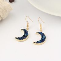 Wholesale Jewelry 1 Pair Retro Moon Alloy Natural Stone Imitated Resin Drop Earrings main image 6