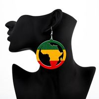 Pendientes De Madera Para Mujer Con Diseño Geométrico Redondo Africano Redondo Multicolor Go190430120028 main image 6
