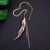 Creative Simple Plume Pendentif Collier Pour Femmes Style Européen Et Américain Élégant Clavicule Collier Simple Tout-match Accessoires Xl01232b main image 3