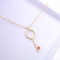 Womens Key Drop Oil Alloy Necklaces Qd190430120044 main image 4