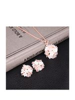 Europäische Und Amerikanische Grenz Überschreitende Hot-selling-halskette Aus Rosa Legierung, Ohrringe, Zweiteiliges Damen-mode-schmuck-set main image 4